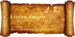 Linding Kaplony névjegykártya